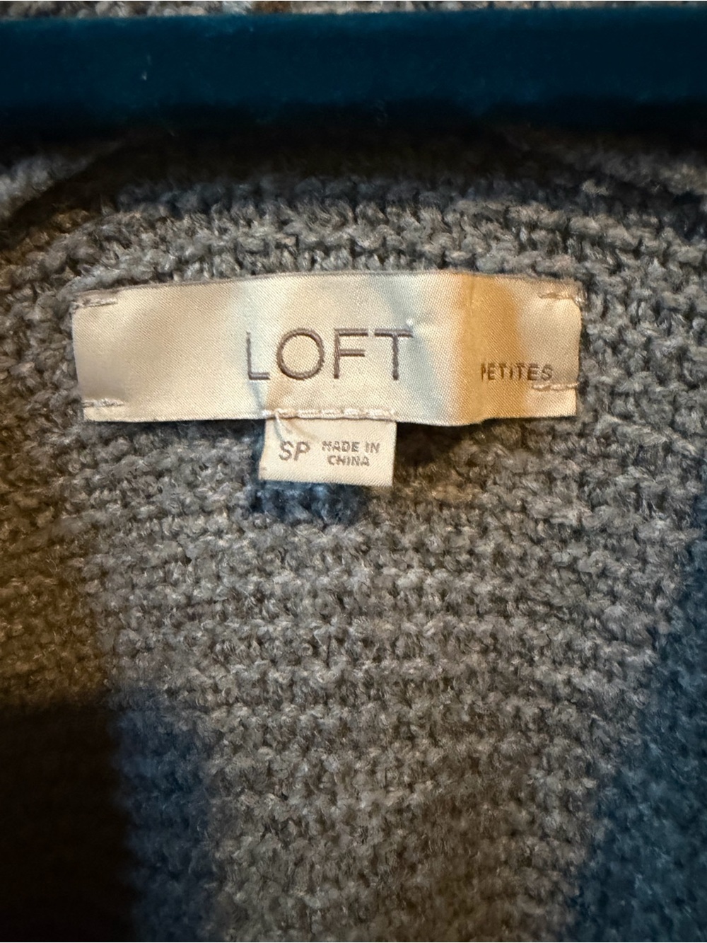 LOFT Gray Open Front Ribbed Cardigan - Picture 3 of 5